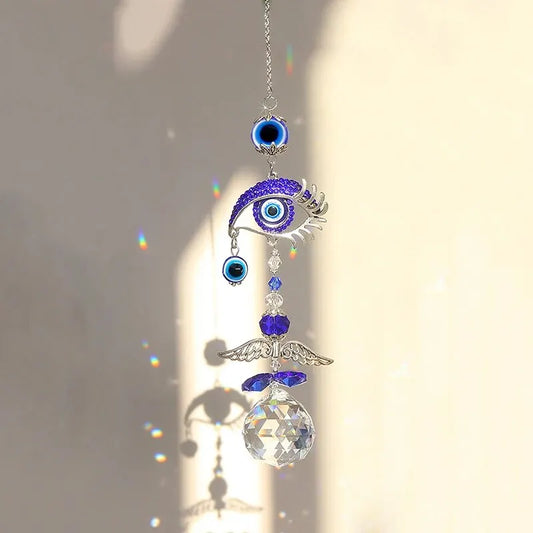 Butterfly Devil's Eye Crystal Pendant – Hanging Garden & Outdoor Decor for Family Spaces