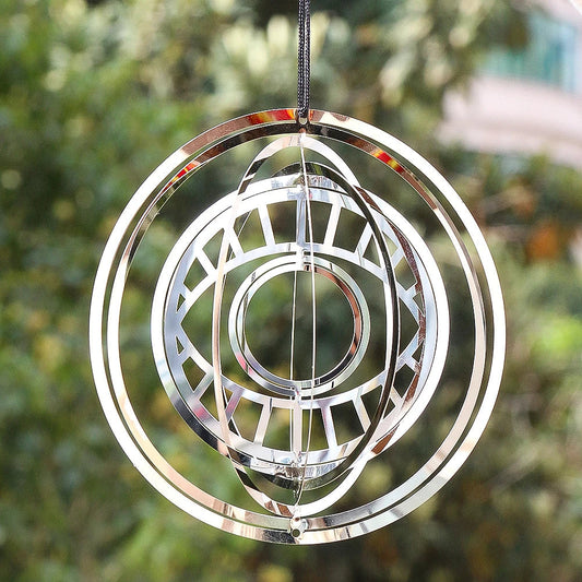 Turkish Evil Eye Wind Spinner – 3D Mirror Reflection Feng Shui Amulet for Garden & Home Decor